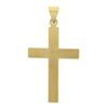 Image 3 : Vintage 14K Yellow Gold Grooved w/ Polished Finish Center Simple Cross Pendant