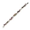 Image 8 : 18K Gold Oval Cabochon 49.55 ctw Multi Color Tourmaline Diamond Wide Bracelet