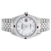 Image 3 : Rolex Mens Stainless Steel White Roman 36MM Diamond And Ruby Datejust Wristwatch