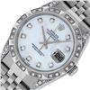 Image 2 : Rolex Mens Stainless Steel Diamond Lugs And Pyramid Bezel Datejust Wristwatch