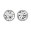Image 1 : New Classic 14k White Gold 0.52 ctw Bezel Round Brilliant Diamond Stud Earrings