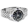 Image 3 : Rolex Mens Stainless Steel Black Roman Diamond Lugs And Sapphire Datejust Wristw