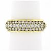 Image 1 : Jose Hess 18k Gold 0.90 ctw Round Prong Diamond Multi Row Grooved Wide Band Ring