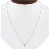 Image 1 : NEW 14k White Gold 0.55 ctw Round Bezel Diamond Solitaire Pendant Adjustable Cha