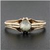 Image 2 : Antique Victorian Rosy Yellow Gold 5mm Rose Cut Diamond Bezel Solitaire Ring