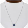 Image 1 : NEW 18k Gold 1.88 ctw GIA Cushion Blue Sapphire Diamond Halo Pendant Necklace