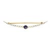 Image 1 : Vintage 14k Gold Plat 0.50 ctw Amethyst & Graduated Seed Pearl Crescent Pin Broo
