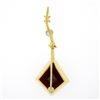 Image 3 : Solid 14k Yellow & White Gold Large Lozenge Bezel Set Garnet XOX Kite Pin Brooch