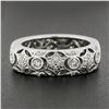 Image 2 : Solid 18K White Gold 0.76 ctw Star Pave & Bezel Diamond Open Work Wide Band Ring