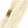 Image 6 : Vintage 11 Strand 31" Freshwater Pearl Necklace w/ 14k Gold Jade Handmade Clasp