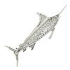 Image 3 : Vintage Platinum 3.5-4 ctw Pave Diamond w/ Enamel Blue Marlin Detailed Pin Brooc
