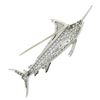 Image 4 : Vintage Platinum 3.5-4 ctw Pave Diamond w/ Enamel Blue Marlin Detailed Pin Brooc