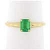 Image 1 : NEW Classic 14k Gold 0.51 ctw Prong Set Emerald Cut Emerald Solitaire Petite Rin