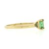 Image 5 : NEW Classic 14k Gold 0.51 ctw Prong Set Emerald Cut Emerald Solitaire Petite Rin
