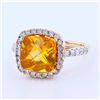 Image 2 : 2.47 ctw Opal and 0.57 ctw Diamond 14K Yellow Gold Ring