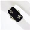 Image 5 : Antique Art Deco 14K Gold Black Onyx & Diamond Masonic Star Long Dinner Ring