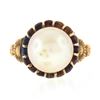 Image 4 : Antique Victorian 18k Yellow Gold GIA 9.46mm Pearl w/ Floral Side Solitaire Ring