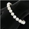 Image 4 : 6.5" 14k Gold Grooved Ball Hook Push Clasp 8-8.5mm Cultured Pearl Bracelet