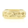 Image 3 : Vintage 14K Gold .28 ctw Round Pave Diamond Wide Nugget Finish Solitaire Band Ri
