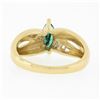 Image 6 : 14k Gold 0.66 ctw Marquise Emerald w/ Baguette Channel Diamond Engagement Ring