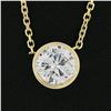 Image 3 : New 14K Gold.67 ctw Round Brilliant Diamond Solitaire Pendant w/ Adjustable Chai