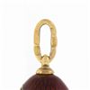 Image 6 : Russian 14k Gold & Silver Clear Stone Red Enamel Textured Egg Charm Pendant