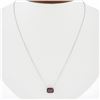 Image 1 : NEW 14k White Gold 1.50 ctw Rectangular Step Cut Garnet Solitaire Pendant Neckla
