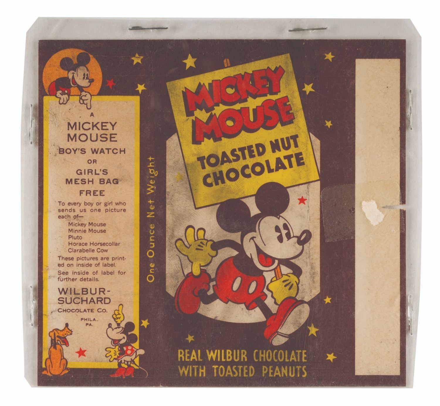 A Mickey Mouse Toasted Nut Chocolate Wrapper. - Van Eaton Galleries
