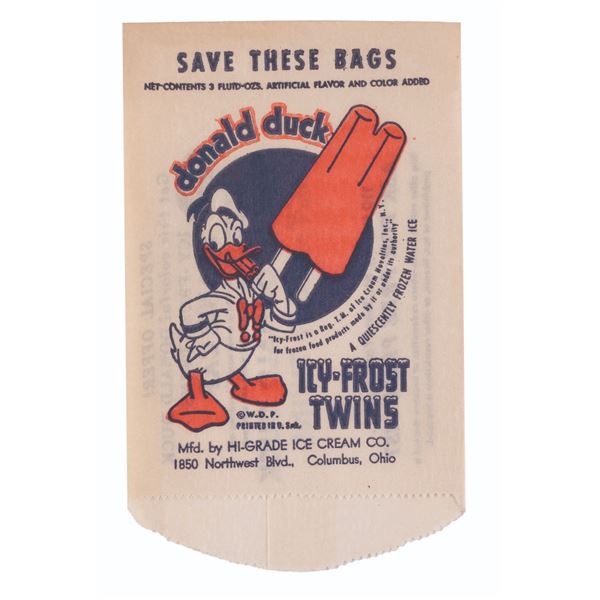 A Donald Duck Icy-Frost Twins Paper Bag.