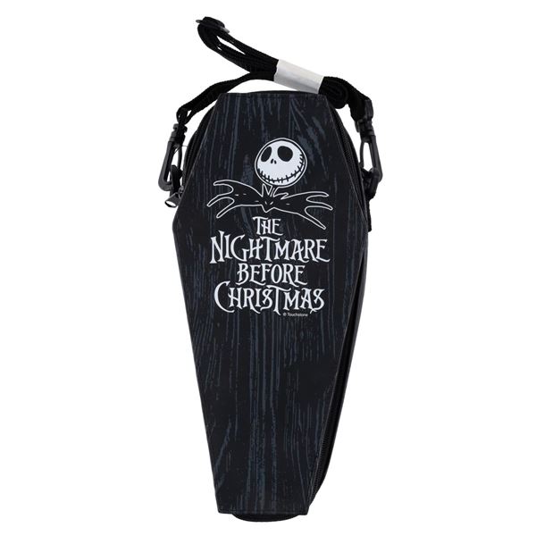 A Nightmare Before Christmas Pin Collecting Coffin Bag and Haunted Mansion Keychain.
