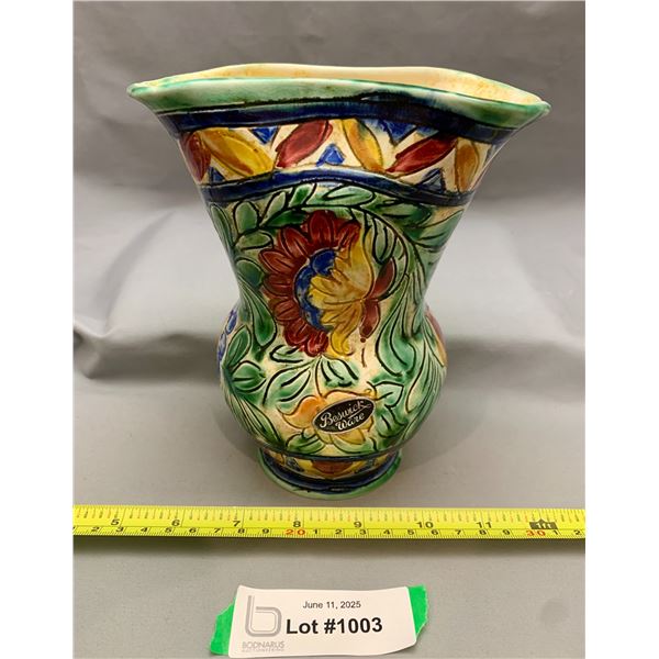 Rare Majolica Art Deco Beswick Ware 1930's Porcelain Floral Vase