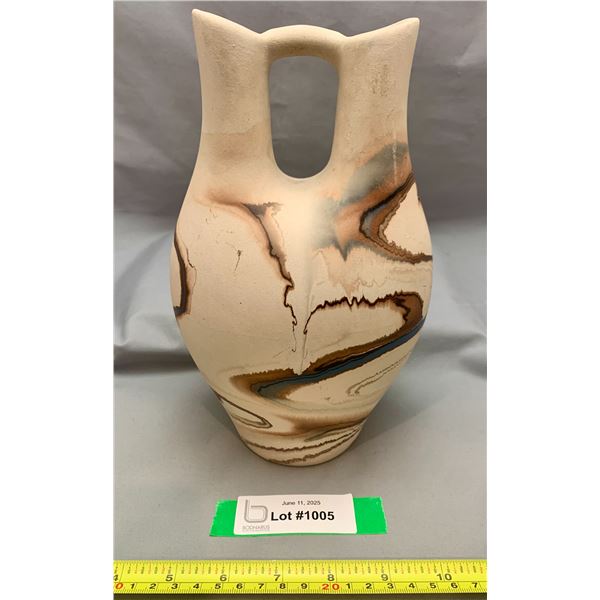 Nemadji Pottery Double-Necked Vintage Wedding Vase - 1929-1972 Native American Arrowhead, MNN USA