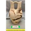 Image 1 : Nemadji Pottery Double-Necked Vintage Wedding Vase - 1929-1972 Native American Arrowhead, MNN USA