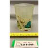 Image 2 : Uranium Glass 1890's Hand Painted Tumbler Rare Hobbs & Bruckner