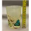 Image 3 : Uranium Glass 1890's Hand Painted Tumbler Rare Hobbs & Bruckner