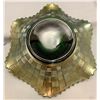 Image 5 : Northwood Green Carnival Glass Grape & Cable Ruffled Bowl Circa 1909