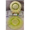 Image 2 : (2) Victorian Era Uranium Glass 8 1/2" Dinner Plates Circa 1890's