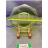 Image 3 : Victorian Era Uranium Glass 10" Hex Shaped Rare Chop Plate Circa 1890's