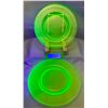 Image 1 : (2) Victorian Era Uranium Glass 8 1/2" Dinner Plates Circa 1890's