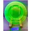 Image 2 : (2) Victorian Era Uranium Glass 8 1/2" Dinner Plates Circa 1890's