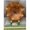 Image 1 : Northwood Pumpkin Marigold Carnival Glass Wild Strawberry Master Berry Bowl 1909