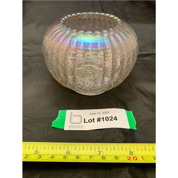 Rare Fenton Pastel White Carnival Glass Persian Medallion Rose Bowl C 1907