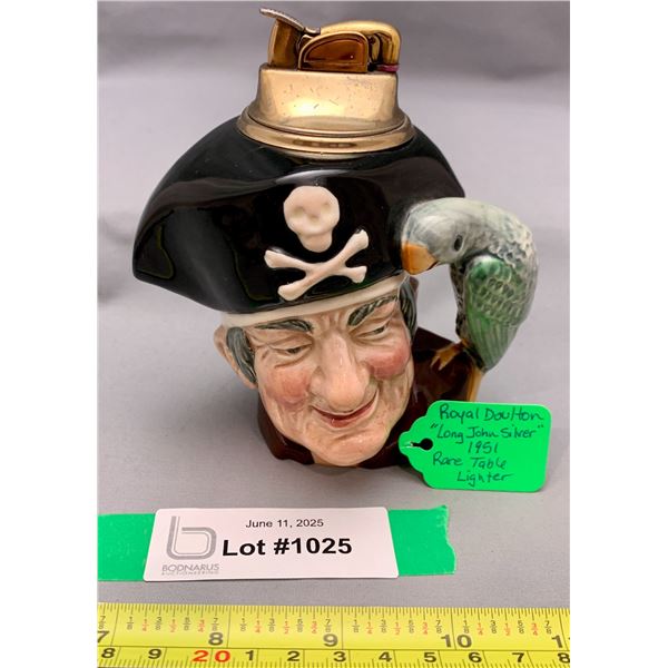 Rare Royal Doulton "Long John Silver" 1951 Table Lighter - Marked