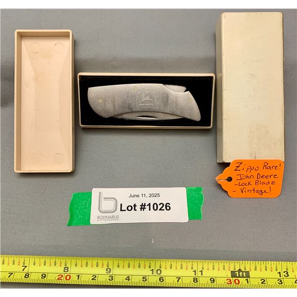 Zippo Vintage John Deere Pocket Knife in Original Box