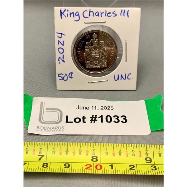 2024 King Charles III Uncirculated 50 Cent Coin #1