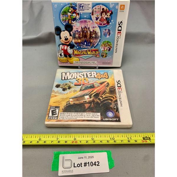(2) Nintendo 3DS Games: Disney Magical World & Monster 4 x 4 Trucks