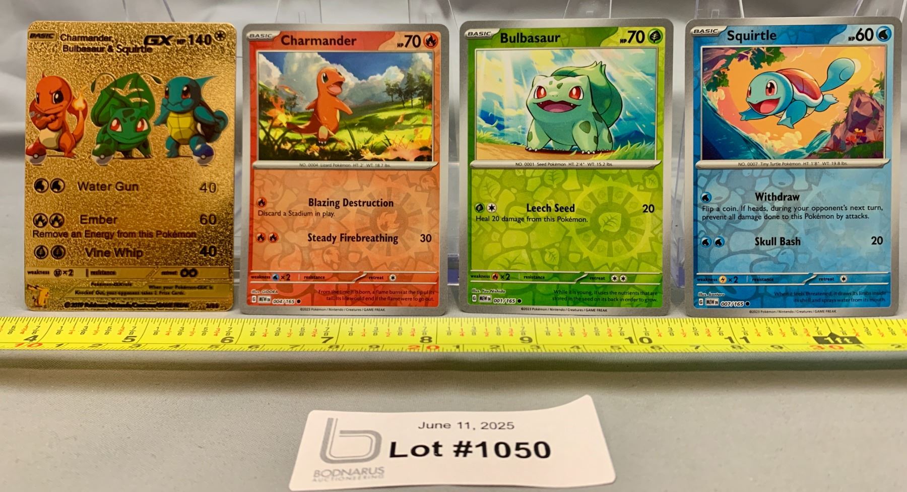 4)Pokemon Charmander, Bulbasaur, Squirtle Rev Holo Cards & BONUS Gold Foil - Authentic - Bodnarus Auctioneering 4)Pokemon Charmander, Bulbasaur, Squirtle Rev Holo Cards & BONUS Gold Foil - Authentic - Bodnarus Auctioneering