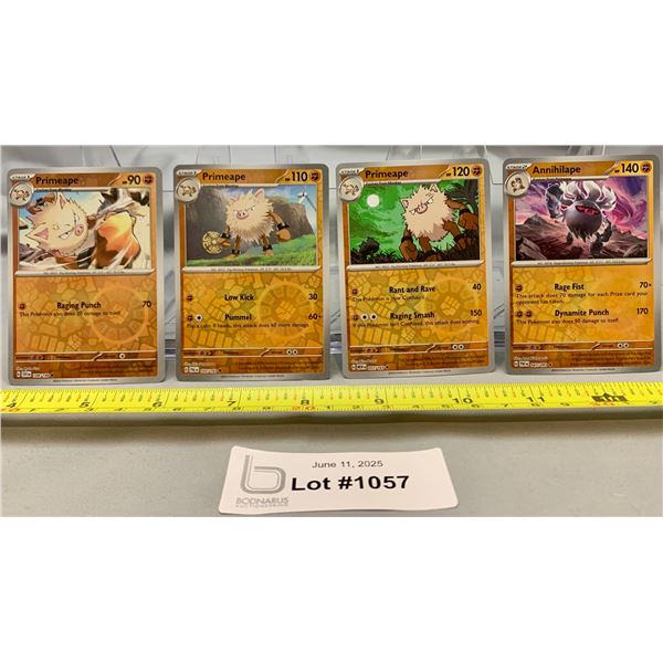 (4)Pokemon Annihilape 4 Different Reverse Holo Card - Authentic