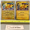 Image 1 : (2)Pokemon Zapdos Holo & Reverse Holo Cards - Authentic