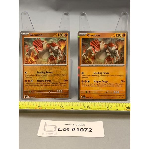 (2)Pokemon Groudon Reverse Holo & Holo Cards - Authentic